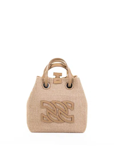Casadei Woven Fabric Shopping Bag