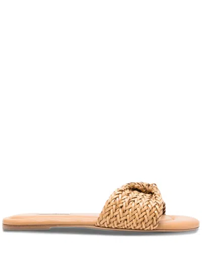 Casadei Woven Knot Slides In Neutral