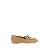Casadei Woven Leather Loafers With Chain Detail