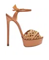 Casadei Woven Platform Sandals In Natur