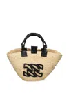 Casadei Woven Tote Bag In Neutrals