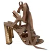 Casadei Wrap Around Textured Heel Sandals In Rose Pink Suede In Pink