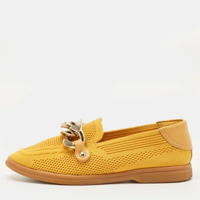 Casadei Yellow Knit Fabric And Leather Hanoi Loafers