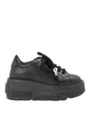 Casadei Low Top Platform Sneakers In Black