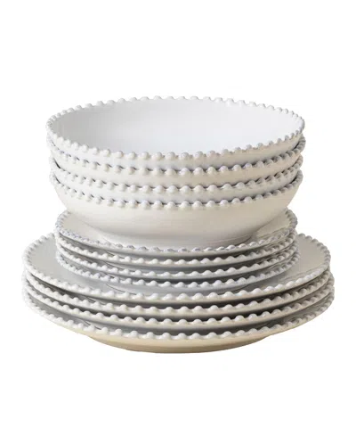 Casafina By Costa Nova Pearl 12 Pc. Dinnerware Set, Service For 4 In White