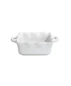 Casafina Stoneware White Square Ruffle Baker With Handles In White