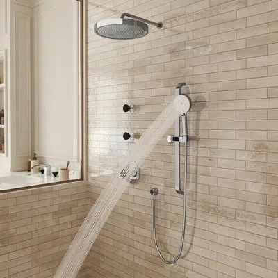 Casainc 12 Inch Showerhead Thermostatic Shower System With 3 Setting Handheld In Chrome