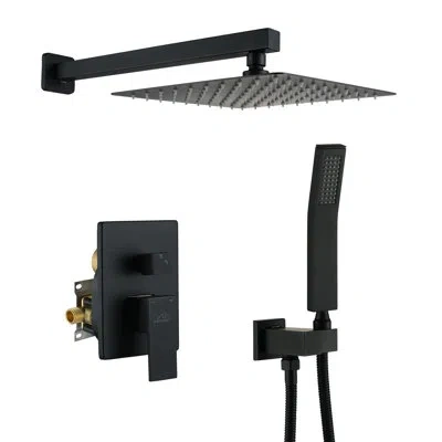 Casainc 2-function Pressure Balanced Complete Shower System With Rough-in Valve In Matte Black