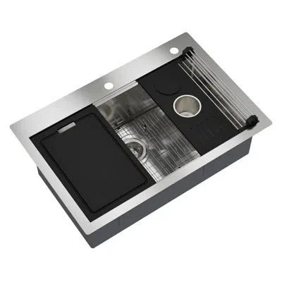 Casainc 33"l Single Bowl Stainless Steel Drop-in Kitchen Sink In Stainless Steel;brushed