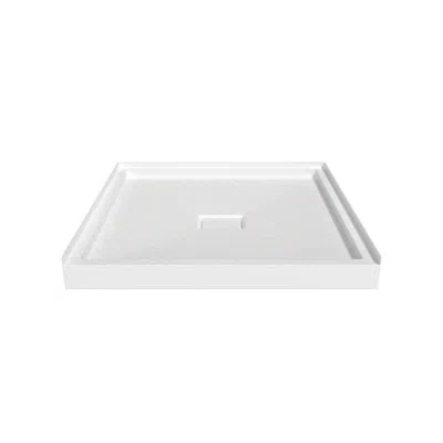 Casainc 36"l X 36"w Center Drain Single Threshold Shower Base Shower Pan With Solid Surface, Non-slip Textur In White