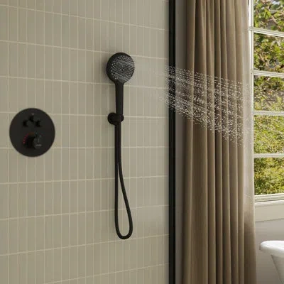 Casainc 3-function Handheld Shower With Easy-to-clean Nozzles And Standard U.s. Npt 1/2 Thread In Matte Black