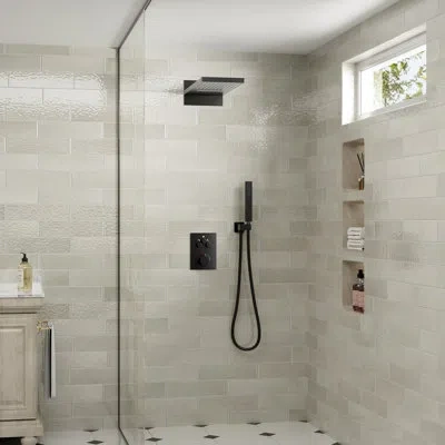Casainc 3-function Rainfall Thermostatic Complete Shower System With Rough-in Valve In Matte Black