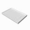 Casainc 48"l X 32"w Solid Surface Arma Stone Shower Base, Single Threshold & Right Drain Location In White