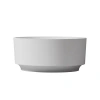Casainc 49" Round Solid Surface Freestanding Soaking White Bathtub With Drain In Matte White