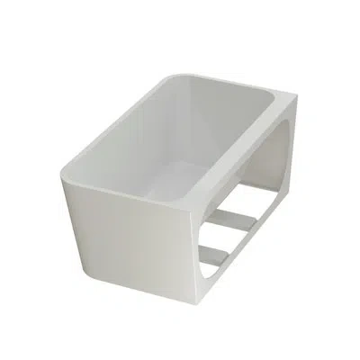 Casainc 59" Rectangle Acrylic Freestanding Soaking White Bathtub With Drain In Gloss White