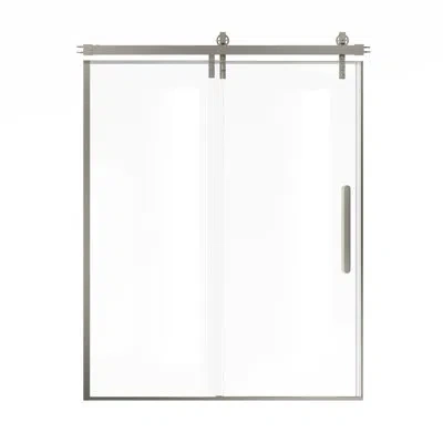 Casainc 60" W X 76" H Framed Shower Door Single Sliding 10mm Tempered Glass 304 Stainless Steel Accessories In Nickel