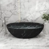 Casainc 65" Solid Surface Freestanding Soaking Bathtub With Pattern In Matte Black
