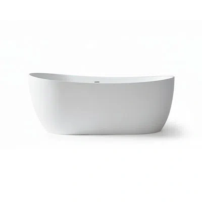 Casainc 70.87"x 33.5" Freestanding Solid Surface Soaking Bathtub
