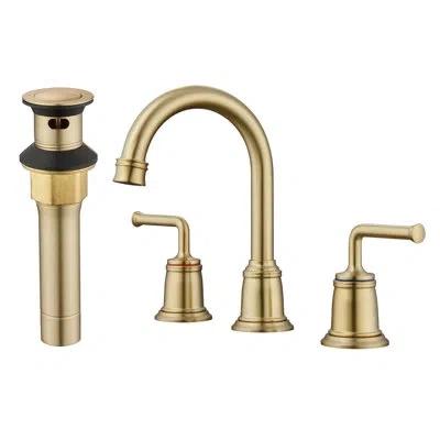 Casainc 8-inch Widespread Faucet 2-handle Bathroom Faucet With Drain In Brushed Gold