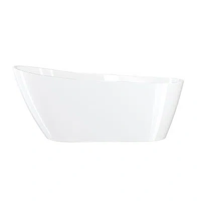 Casainc Ascent  Freestanding Soaking Acrylic Bathtub In Matte White