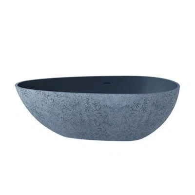 Casainc Barre  Freestanding Soaking Solid Surface Resin Stone Bathtub In Cement