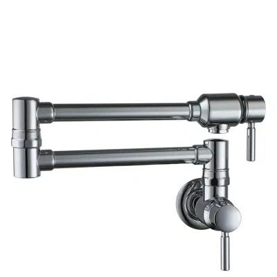 Casainc Cedar  Contemporary Wall Mount Swing Arm Folding Pot Filler Kitchen Faucet In Chrome
