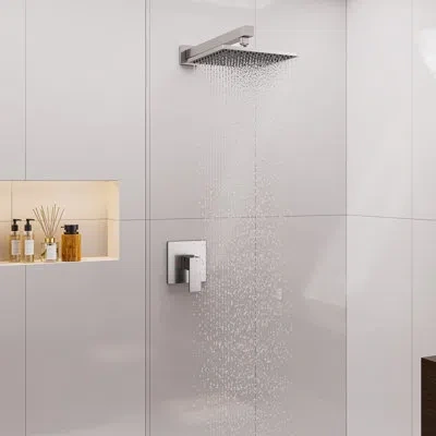 Casainc Complete Shower Faucet With Rough-in Valve In Brushed Nickel