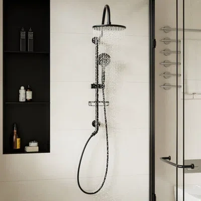 Casainc Complete Shower System With Rough-in Valve In Matte Black