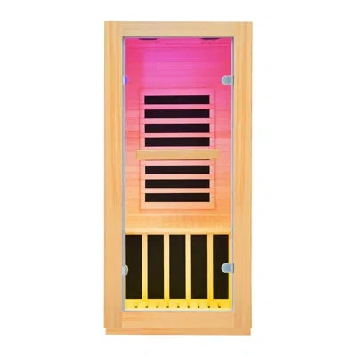 Casainc Eulen Solid Wood Single Infrared Sauna Room With Bluetooth Audio, Sole Control, Panoramic Warm Light In Natural