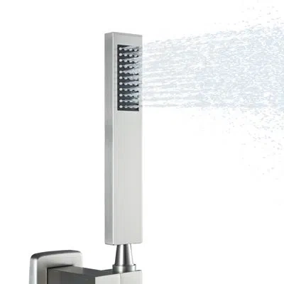Casainc Flat 304 Stainless Steel Handheld Shower With Easy-clean Silicone Nozzles In Brushed Nickel