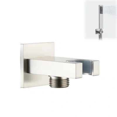 Casainc Flat Brass Shower Outlet With Decorative Cover In Brushed Nickel