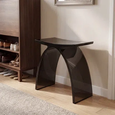 Casainc Freestanding Transparent Resin Bathroom Shower Stool Shower Bench Shower Chair In Transparent Black