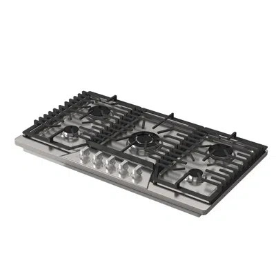 Casainc Ge 36'' Natural Gas 5 Burner Cooktop In Silver