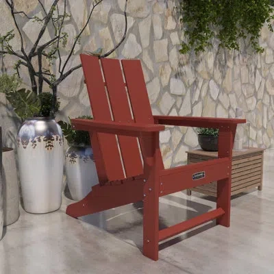 Casainc Hdpe Outdoor Adirondack Chair In Red
