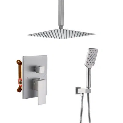 Casainc High Pressured Shower Faucet With Rough-in Valve In Brushed Nickel