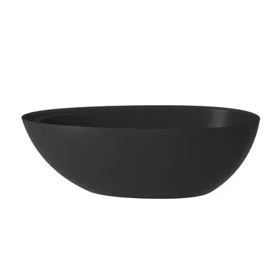 Casainc Hudson 67'' Freestanding Soaking Solid Surface Bathtub In Matte Black