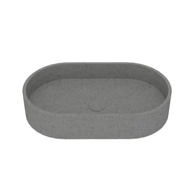 Casainc Maple Oval Vessel Bathroom Sink In Mottled Bluish Gray
