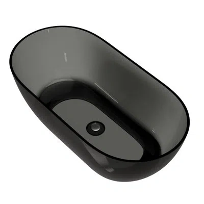 Casainc Marfa 59'' X 30'' Runway Semi Transparent Resin Freestanding Soaking Bathtub In Black