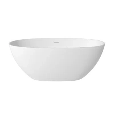 Casainc Monaco 59"x 30" Solid Surface Stone Freestanding Soaking Bathtub Bathroom Tub In Matte White