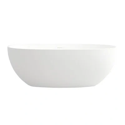 Casainc Monaco 65" X 30" Freestanding Soaking Stone Bathtub In White