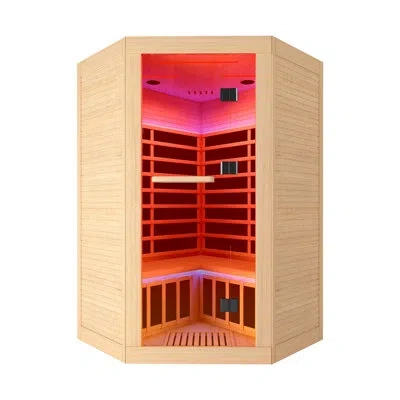Casainc Ombre Canadian Hemlock 5-sided 2-person Home Sauna With Bluetooth Speakers & Chromatherapy Lighting In Natural