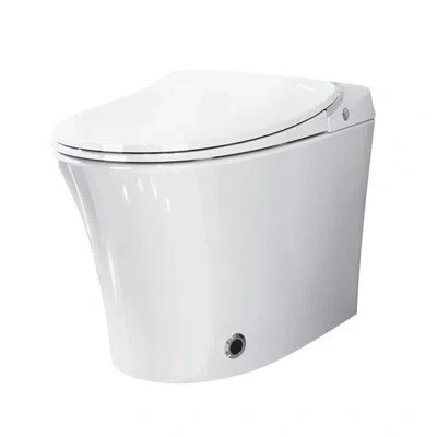 Casainc Pineln Luxury Smart Tankless Toilet With Dryer And Warm Water,heated Seat, Night Light, Kick/blackou In White