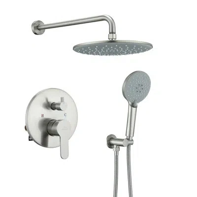 Casainc Pressure Balanced Complete Shower System With Rough-in Valve In Brushed Nickel