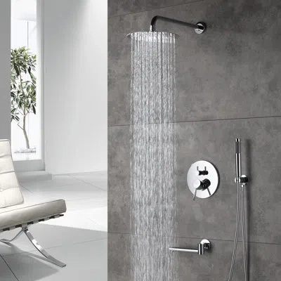 Casainc Pressure-balanced Shower System With Rough-in Valve In Chrome