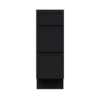 Casainc Ready-to-assemble W12"x D24"x H34.5" Kitchen Drawer Base Cabinet In Painted;black