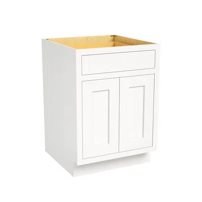 Casainc Ready-to-assemble W24"x H34.5"x D25" Kitchen Standard Base Cabinet In Origami White