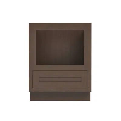 Casainc Ready-to-assemble W27"x H34.5"x D25" Kitchen Microwave Oven Base Cabinet In Truffle Brown