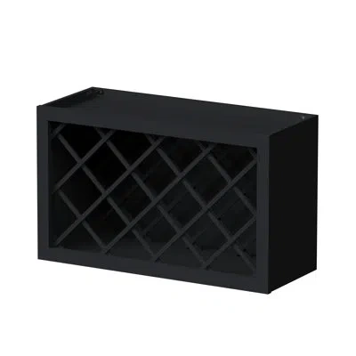 Casainc Ready-to-assemble W30"x D12"x H18" Kitchen Wine Rack Wall Cabinet In Painted;black