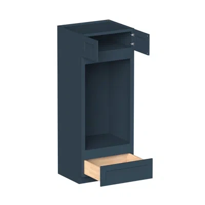 Casainc Ready-to-assemble W33"x D27"x H84" Kitchen Double Oven Cabinet With Drawer In Painted;navy Blue;bleu Marine