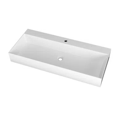 Casainc Rectangular Wall Mounted Solid Surface Resin Bathroom Sink